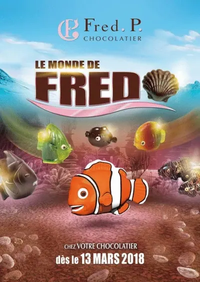 Plaque en chocolat « Le Monde de Fred »